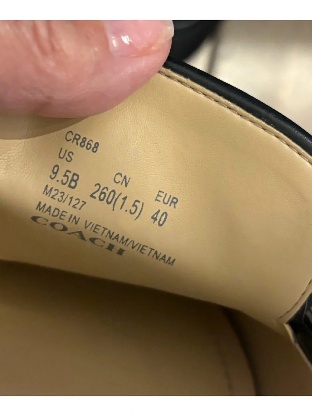 Coach Black Leather Samie slide